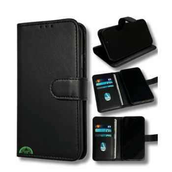 Hoesje Xiaomi 15 Zwart Lederen Look Met Pasjeshouder & Kickstand