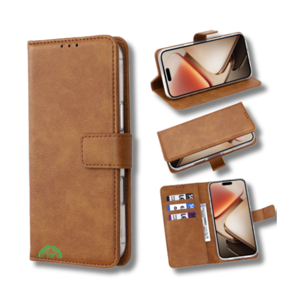 Hoesje Xiaomi 15 Bruin Lederen Look Met Pasjeshouder &amp; Kickstand – foto 5
