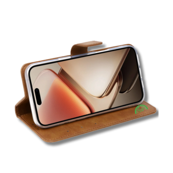 Hoesje Xiaomi 15 Bruin Lederen Look Met Pasjeshouder &amp; Kickstand – foto 3
