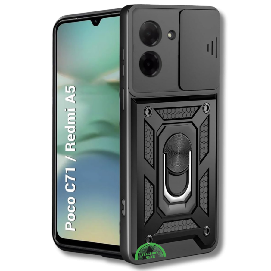 Hoesje voor Xiaomi Redmi A5 Zwart Slank ontwerp met Camera Slide Cover