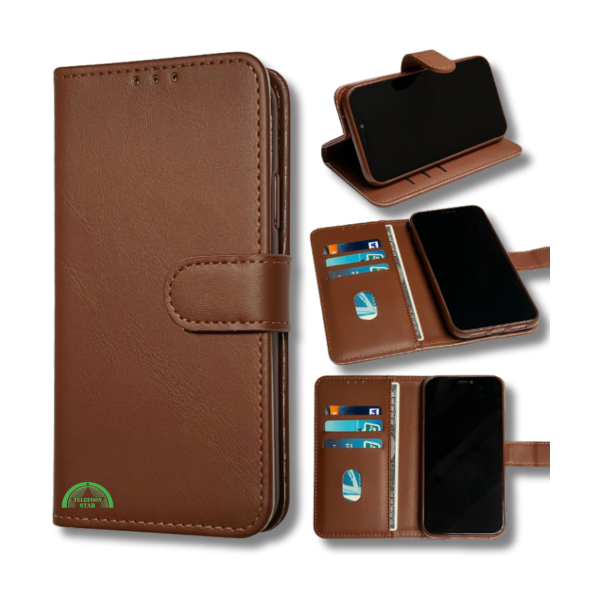 hoesje voor Xiaomi Redmi Note 13 Pro 5G bookcase Bruin SecureFlip Wallet Case – foto 5