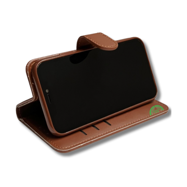 hoesje voor Xiaomi Redmi Note 13 Pro 5G bookcase Bruin SecureFlip Wallet Case – foto 3
