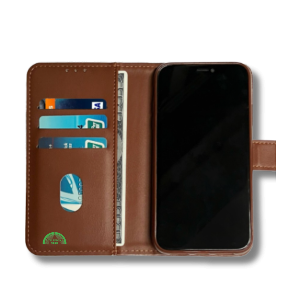 hoesje voor Xiaomi Redmi Note 13 Pro 5G bookcase Bruin SecureFlip Wallet Case – foto 4