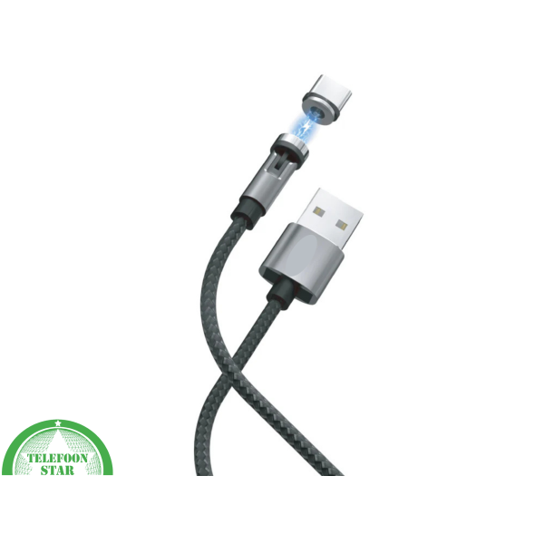 Magnetische Oplaadkabel &ndash; Huismerk &ndash; 360&deg; Draaibaar | Inclusief USB-C &amp; Micro-USB Adapter – foto 3