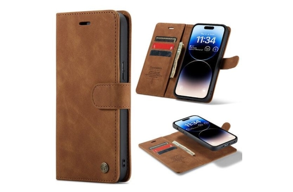 2 in 1 Hoesje Samsung S24 FE | Magnetisch Hoesje Samsung | Wallet case | Bruin