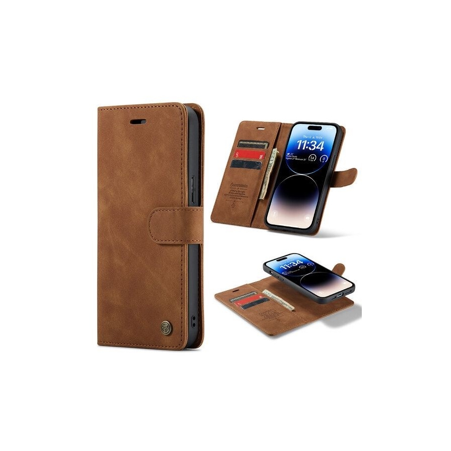 2 in 1 Hoesje Samsung S24 FE | Magnetisch Hoesje Samsung | Wallet case | Bruin