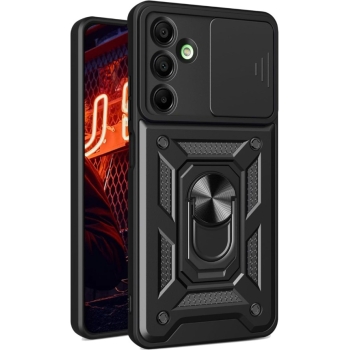 Hoesje Samsung A16 5G met camera bescherming | Standaard functie | Functioneel en optimale bescherming in &eacute;&eacute;n | Zwart
