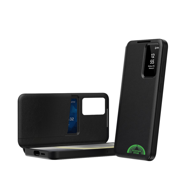 Samsung Galaxy S26 Elite View Bookcase Hoesje Zwart Smart Window Cover met Kaarthouder – foto 4
