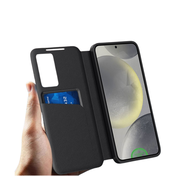 Samsung Galaxy S26 Elite View Bookcase Hoesje Zwart Smart Window Cover met Kaarthouder – foto 2