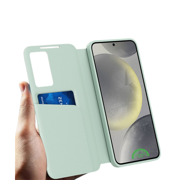 Samsung Galaxy S26 Plus Fresh Mint Bookcase Hoesje Lichtgroen Smart View Wallet Case – foto 2