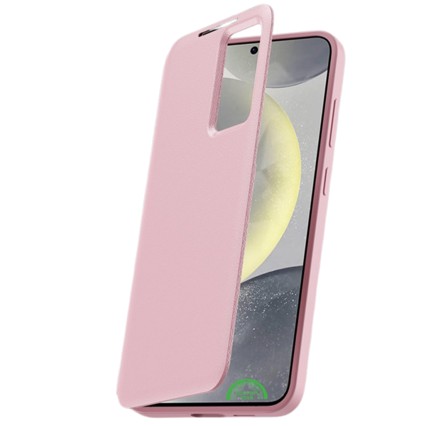 Samsung Galaxy S26 Elegance Bookcase Hoesje Roze Smart Window Wallet Cover – foto 3