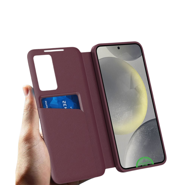 Samsung Galaxy S26 Plus Burgundy Prestige Bookcase Hoesje Rood Premium Smart View Case – foto 2