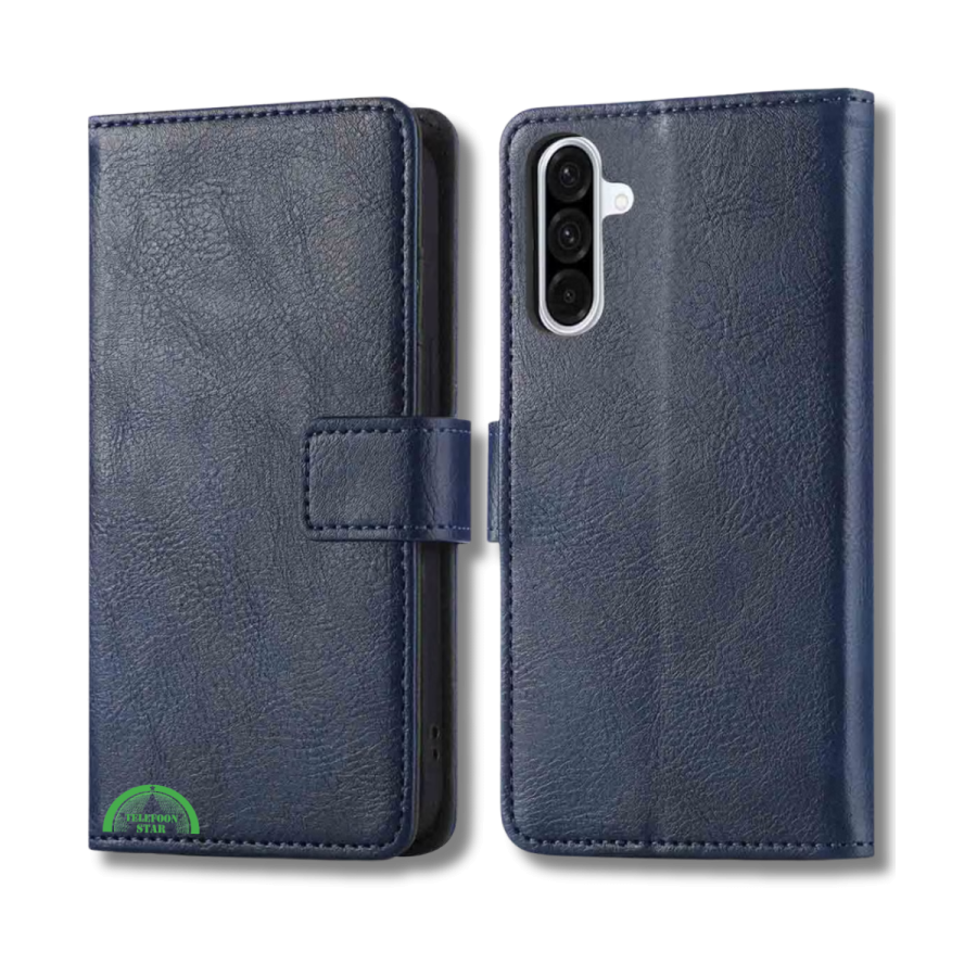 Hoesje voor Samsung Galaxy A17 5G Donkerblauwe Bookcase Sterke magnetische sluiting