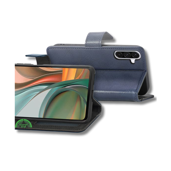 Hoesje voor Samsung Galaxy A17 5G Donkerblauwe Bookcase Sterke magnetische sluiting – foto 3
