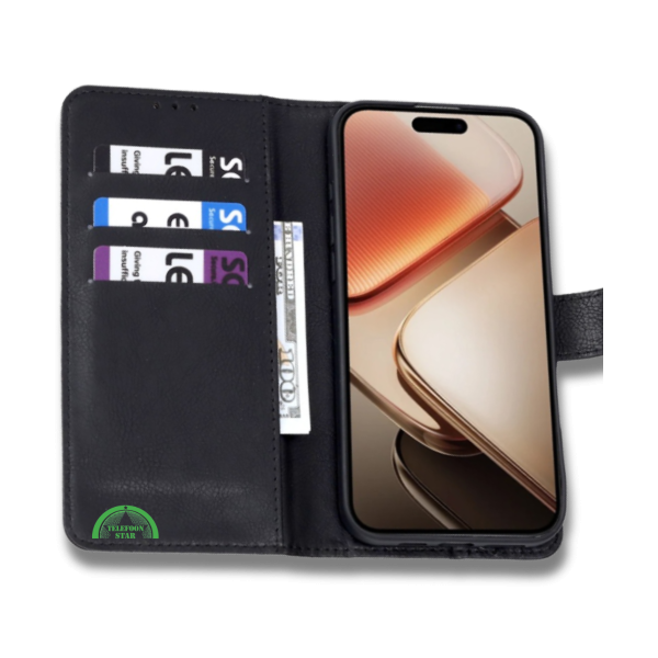 Hoesje voor Samsung A57 Zwart Bookcase Magnetisch met Pasjeshouder – foto 2