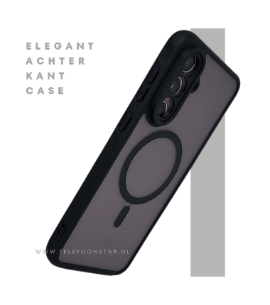 Samsung Galaxy A55 Hoesje - MagSafe Compatibel, Mat Zwart, Schokbestendig