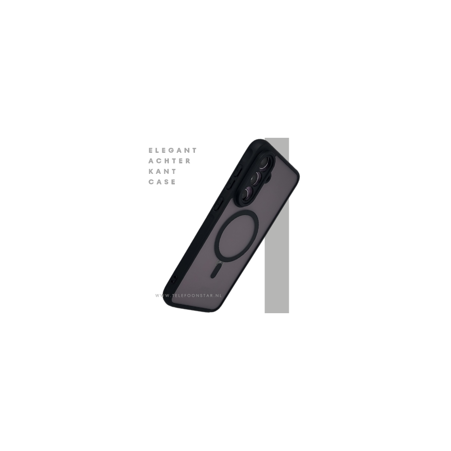 Samsung Galaxy A55 Hoesje - MagSafe Compatibel, Mat Zwart, Schokbestendig