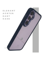 Samsung Galaxy A26 Hoesje Transparant met Blauwe Rand, Schokbestendig