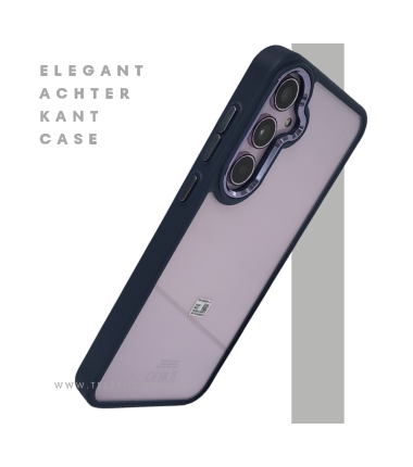 Samsung Galaxy A16 Hoesje Transparant met Blauwe Rand, Schokbestendig