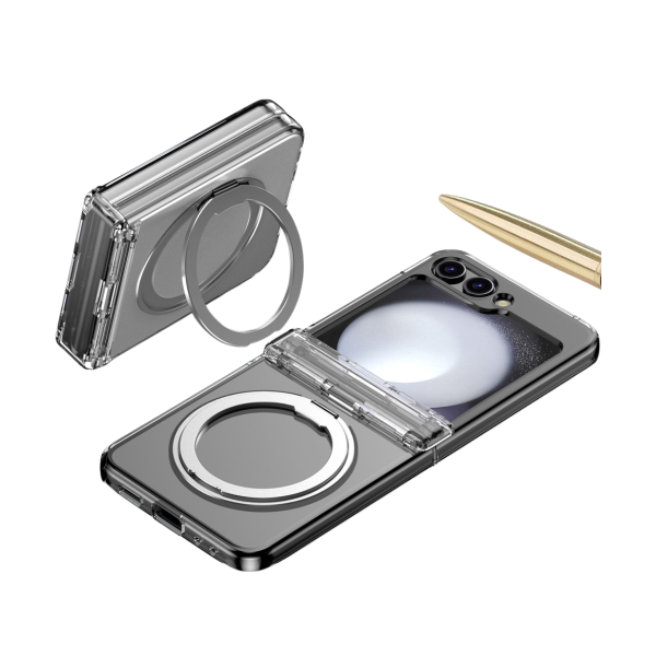 Samsung Galaxy Z Flip 7 Hoesje Transparante Bescherming met Magnetische Ring en Standfunctie – foto 2