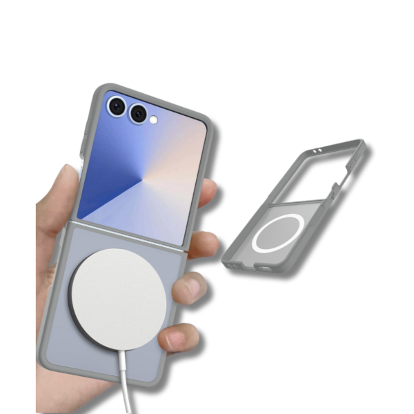 Samsung Galaxy Z Flip 7 Frosted Armor MagSafe Hoesje Grijs – foto 2