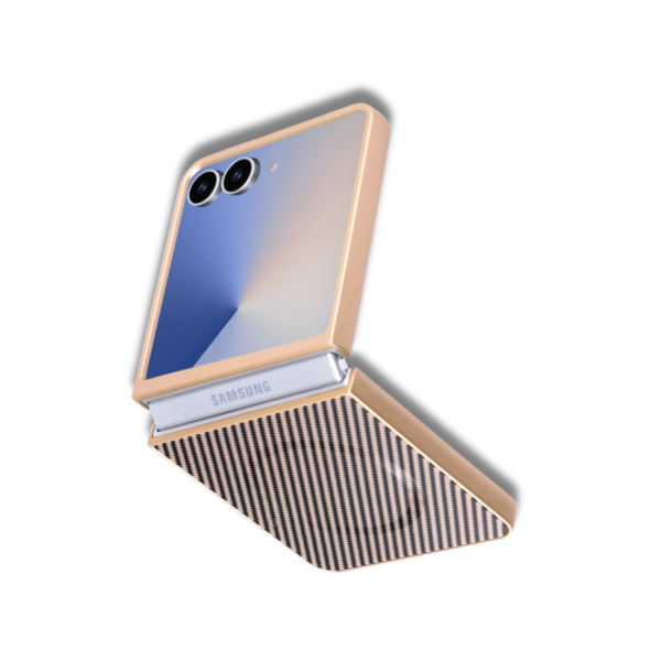 Samsung Galaxy Z Flip 7 Magnetic Carbon Fiber MagSafe Hoesje Goud – foto 4