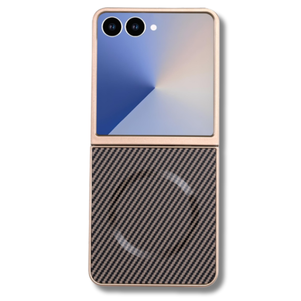 Samsung Galaxy Z Flip 7 Magnetic Carbon Fiber MagSafe Hoesje Goud – foto 2