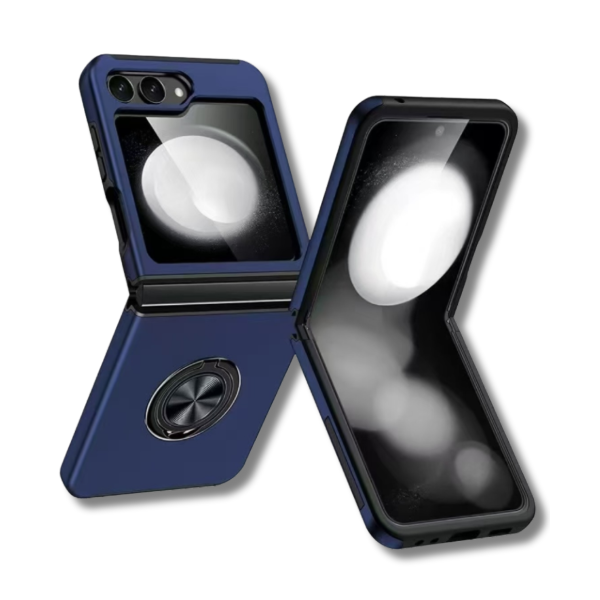 Samsung Galaxy Z Flip 7 Anti-Drop Ring Armor Hoesje Blauw – foto 4