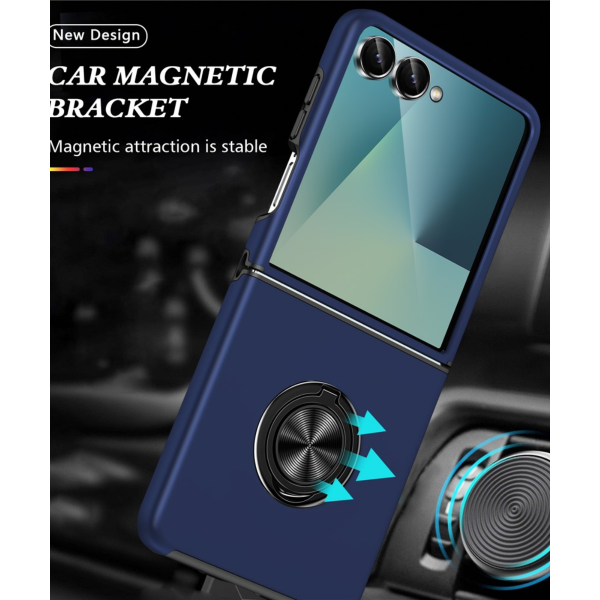 Samsung Galaxy Z Flip 7 Anti-Drop Ring Armor Hoesje Blauw – foto 2