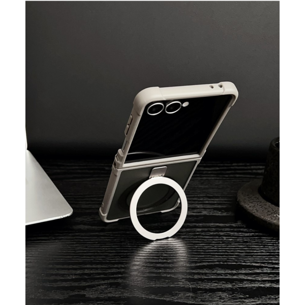 Samsung Galaxy Z Flip 7 Anti-Drop Ring Armor Hoesje Grijs – foto 2