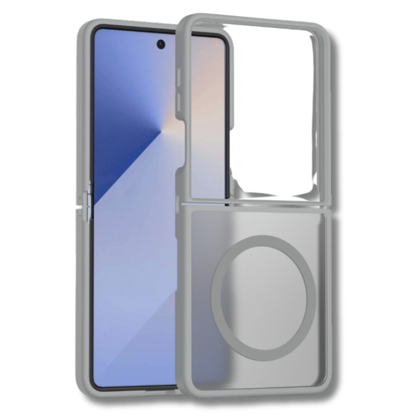 Samsung Galaxy Z Flip 7 Frosted Armor MagSafe Hoesje Grijs – foto 4
