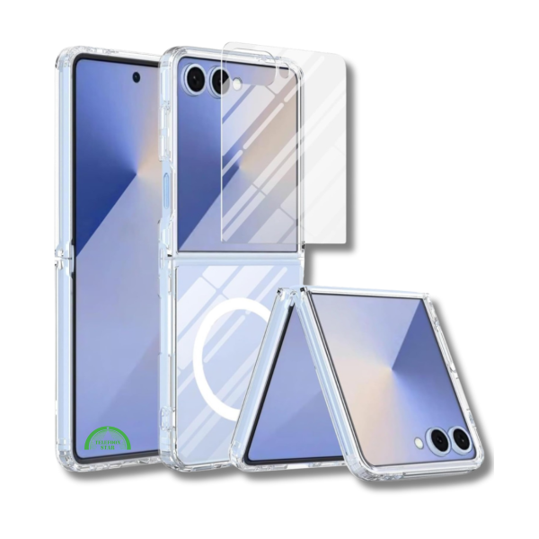 Samsung Galaxy Z Flip 7 Frosted Armor MagSafe Hoesje Transparant – foto 5
