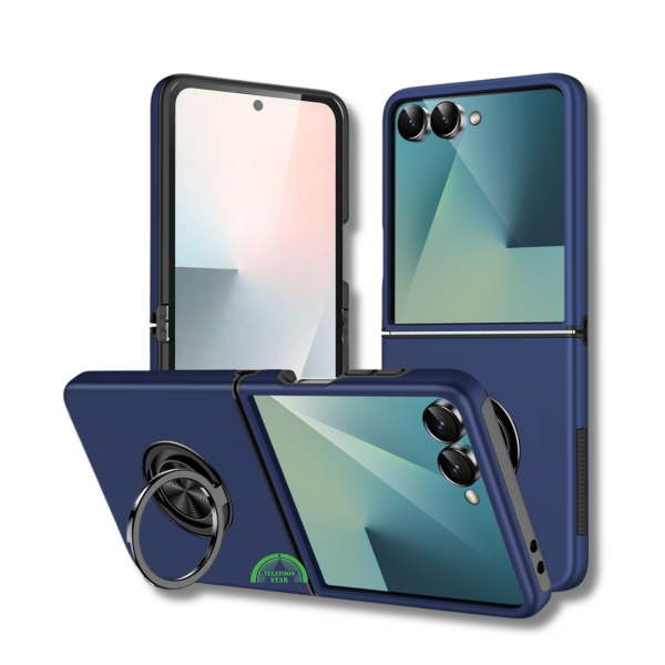 Samsung Galaxy Z Flip 7 Anti-Drop Ring Armor Hoesje Blauw – foto 5