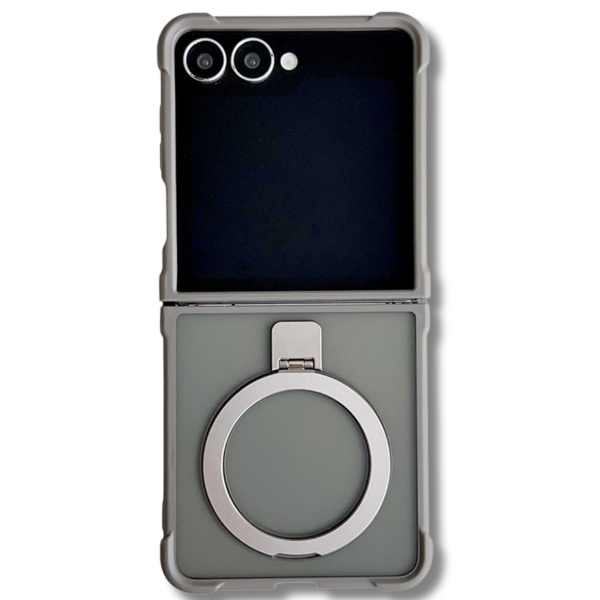Samsung Galaxy Z Flip 7 Anti-Drop Ring Armor Hoesje Grijs – foto 5