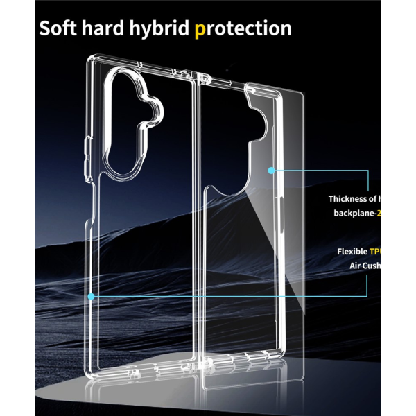 Samsung Galaxy Z Fold 7 Crystal Clear Hybrid Armor Hoesje Transparant – foto 2