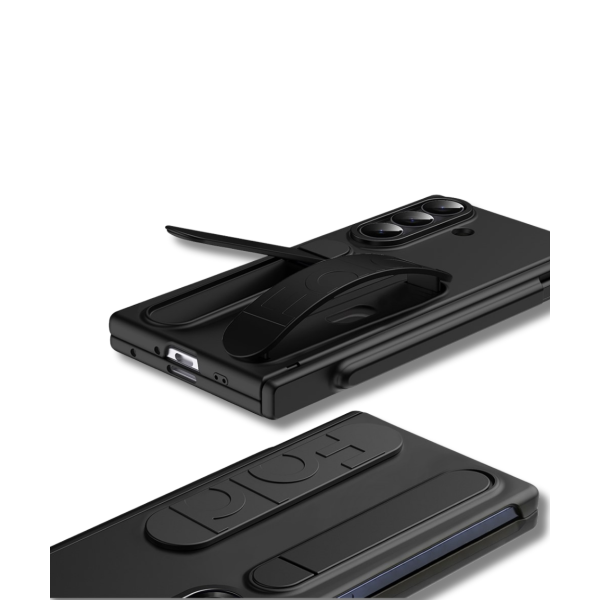 Samsung Galaxy Z Fold 7 Armor Hoesje Met Elastische Handgreep Zwart – foto 3