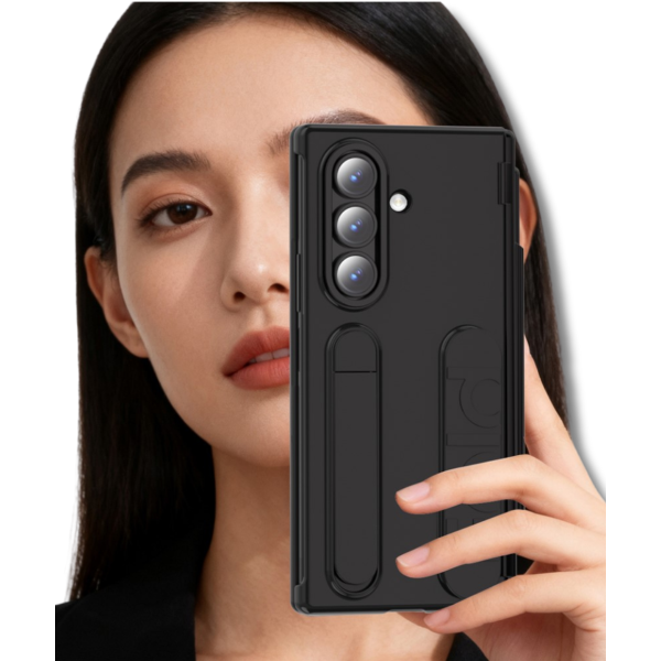 Samsung Galaxy Z Fold 7 Armor Hoesje Met Elastische Handgreep Zwart – foto 2