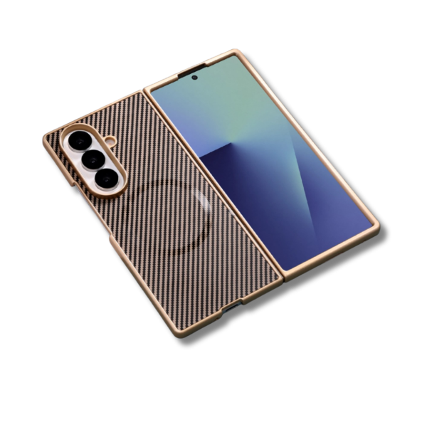  Samsung Galaxy Z Fold 7 Magnetic Carbon Fiber MagSafe Hoesje Goud – foto 2