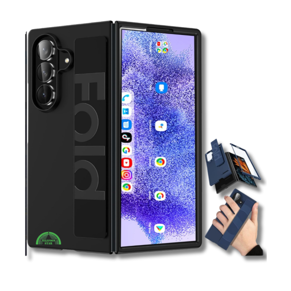 Samsung Galaxy Z Fold 7 Armor Hoesje Met Elastische Handgreep Zwart – foto 4