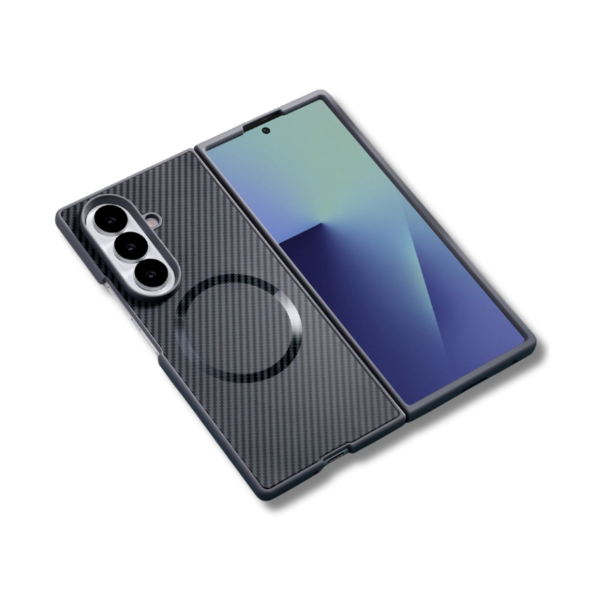 Samsung Galaxy Z Fold 7 Magnetic Carbon Fiber MagSafe Hoesje Grijs – foto 5