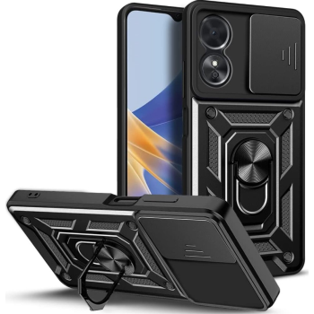 Xcover 7 Hoesjes Achterkant Zwart Camera Slider Kickstand Ring Armor