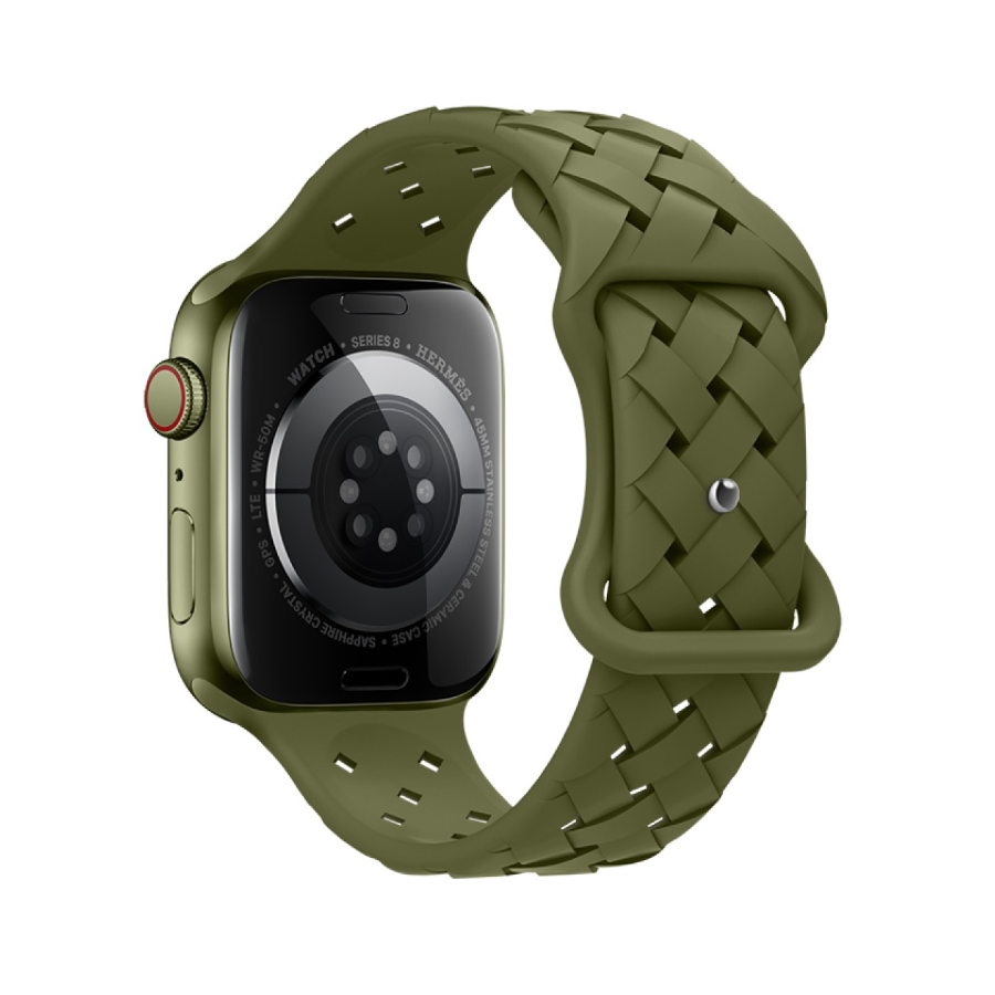 Apple Watch Siliconen Bandje met Patroon 42/44/45/49mm Groen