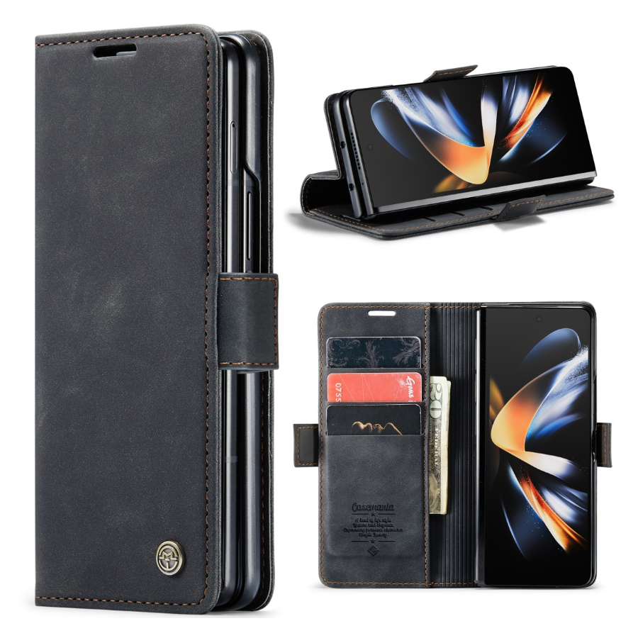 Samsung Galaxy Z Fold 6 Hoesje boek case met Pasjes Zwart