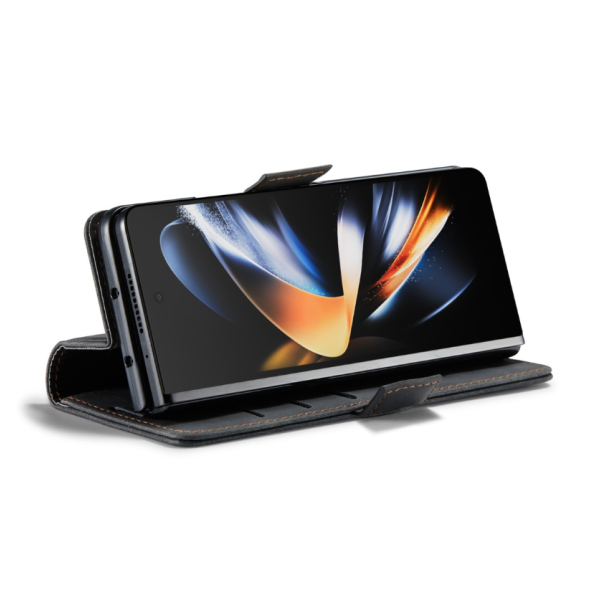 Samsung Galaxy Z Fold 6 Hoesje boek case met Pasjes Zwart – foto 3