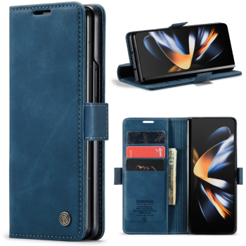 Samsung Galaxy Z Fold 6 Hoesje boek case met Pasjes Donker Blauw