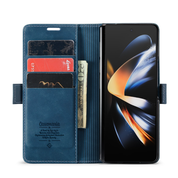 Samsung Galaxy Z Fold 6 Hoesje boek case met Pasjes Donker Blauw – foto 2