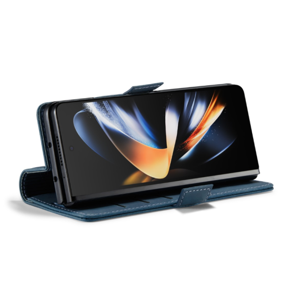 Samsung Galaxy Z Fold 6 Hoesje boek case met Pasjes Donker Blauw – foto 3