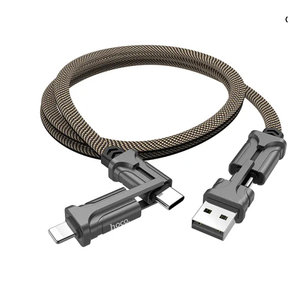 Hoco S22 Multifunctionele Oplaad- en Datakabel &ndash; 1.2M | USB naar Lightning, Type-C en Micro-USB – foto 2