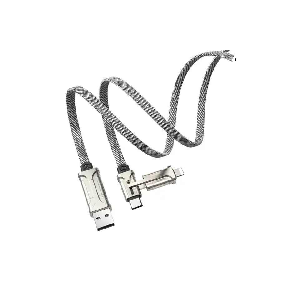 Hoco S22 Multifunctionele Oplaad- en Datakabel &ndash; 1.2M | USB naar Lightning, Type-C en Micro-USB