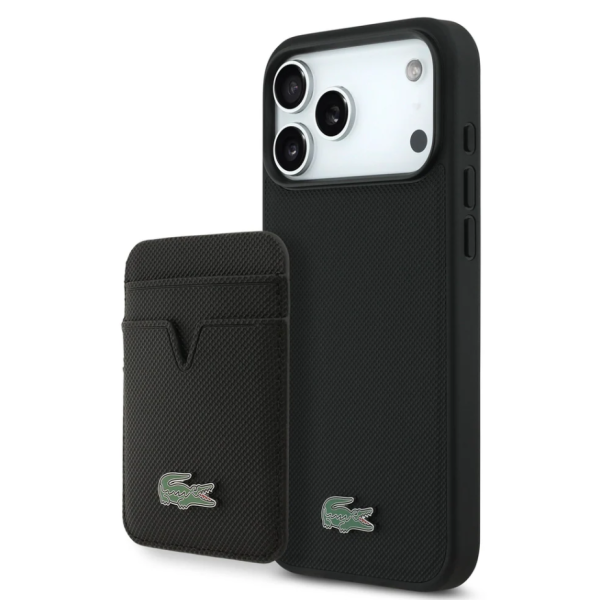 Lacoste iPhone 18 Pro Max Hoesje met MagSafe en Magnetische Pashouder &ndash; Zwart – foto 3
